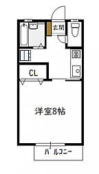 ミナミコート 1Kの間取図画像
