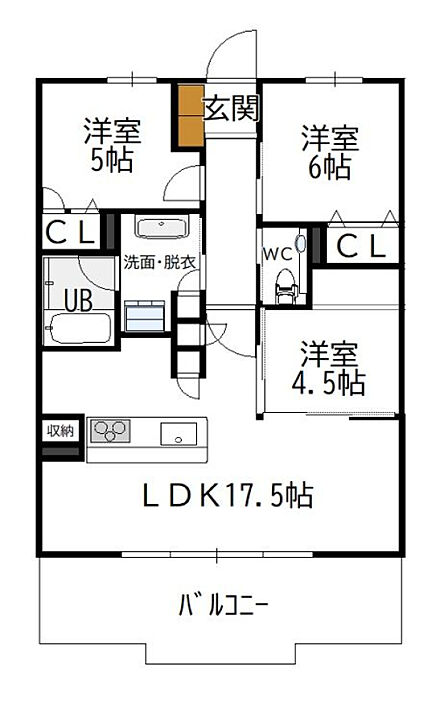 3LDK 間取り