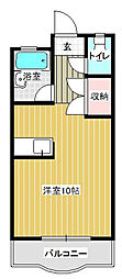 オグラヒルズ3 ワンルームの間取図画像
