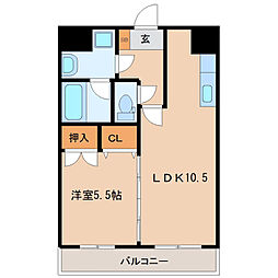 センチュリーコート6番館 3階1LDKの間取り