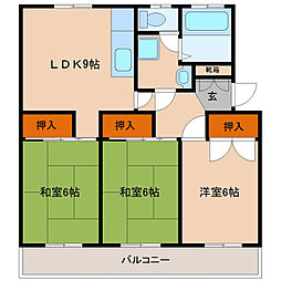 KBハイツ 3LDKの間取図画像