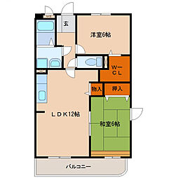 サンヴィラージュ 2LDKの間取図画像