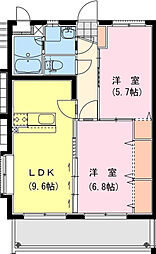 azure 3階2LDKの間取り