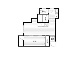 リベラ堀川 3階1DKの間取り