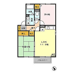 プログレス・アイ 2階2LDKの間取り