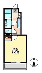 スイートアリッサム秋桜 1Kの間取図画像