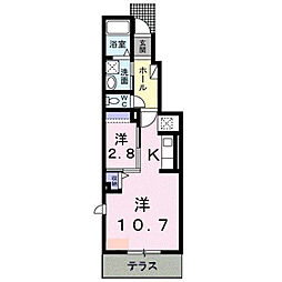 ジラソーレ 1Kの間取図画像