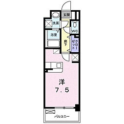 オリージャビルデング ワンルームの間取図画像