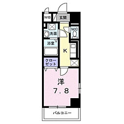 サンライズ 江平中町 1Kの間取図画像