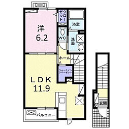 プルミエール 春  1LDKの間取図画像