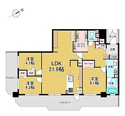 アメニティ南草津2 3LDKの間取図画像