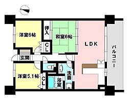 アルファステイツ宮西 3LDKの間取図画像