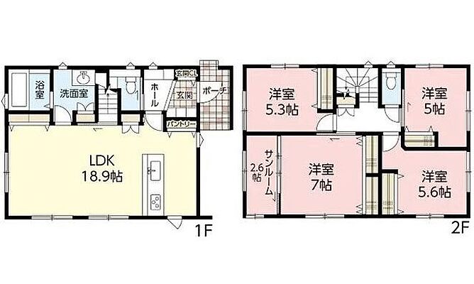 間取り 落合南3丁目　2号棟　新築戸建