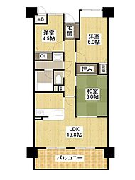 ダイアパレス高取駅前 3LDKの間取図画像