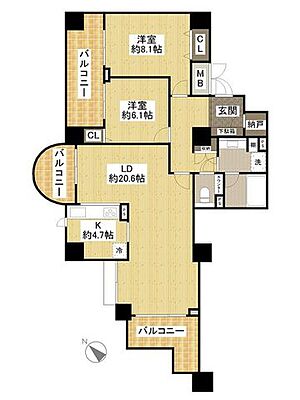 間取り Aｃｉｔｙタワーズウエスト・タワー棟 13階/-
