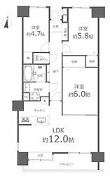 ライオンズマンション倉敷 3LDKの間取図画像