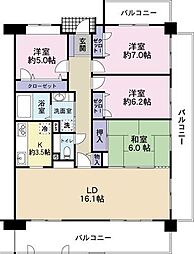 グリーンヒル明野北 4LDKの間取図画像