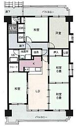 コスモシティ森町 5LDKの間取図画像