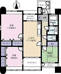 ドゥペール下郡六番館 3LDKの間取図画像