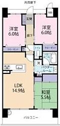 アルファステイツ北田宮2 3LDKの間取図画像