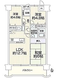 朝日プラザ倉敷エグゼ14 3LDKの間取図画像