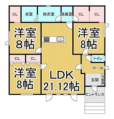 間取り 清見町74番　売家