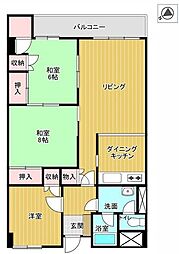 マンションニュー緑台B棟 3LDKの間取図画像