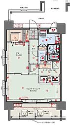 レーヴレアリゼ美栄橋 1LDKの間取図画像