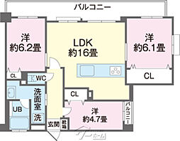 ニューライフ安里 3LDKの間取図画像
