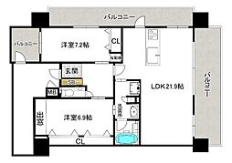 レーヴ牧港一丁目 201 2LDKの間取り