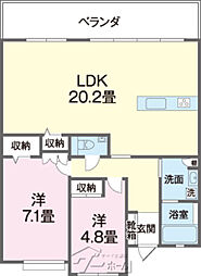 ベアーズコート桑江サンライフ 2LDKの間取図画像