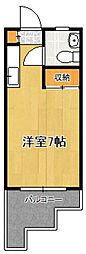 パラシオ東江 ワンルームの間取図画像