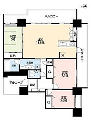 ミオビエント仲宗根 3LDKの間取図画像