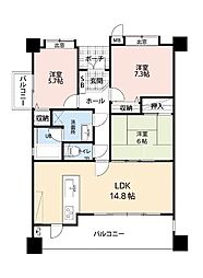 フリーベル浦添宮城 3LDKの間取図画像