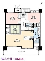 グランドニューガイア宜野湾 3LDKの間取図画像