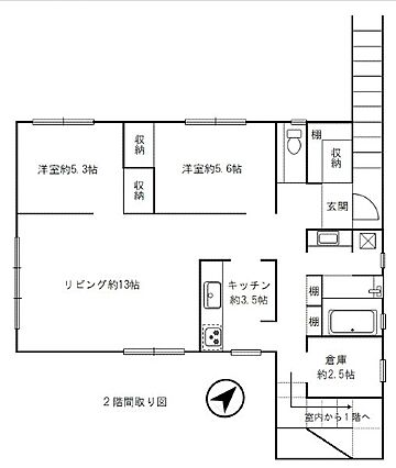 2階の間取り図...