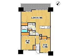 コンフォート宜野湾オーシャンフロント 13-- 13階2LDKの間取り