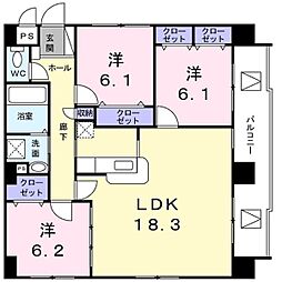 メゾンシリウス 3LDKの間取図画像