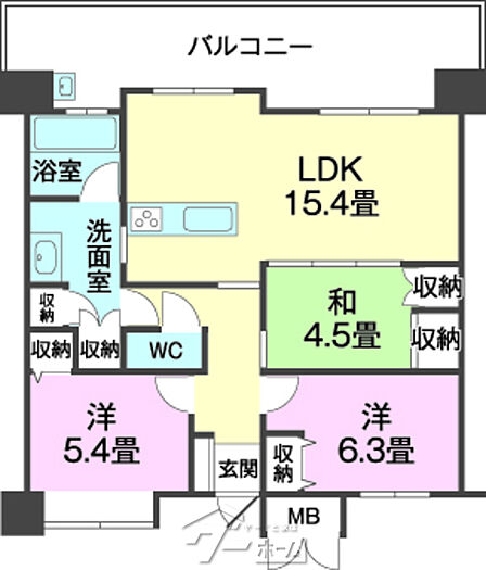 3LDK 間取り