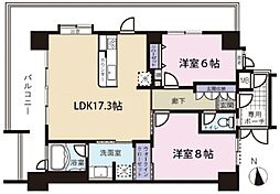 ワイズベルグランデアラハ 2LDKの間取図画像