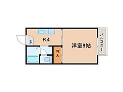 フォーブルホットランチ 1階1Kの間取り