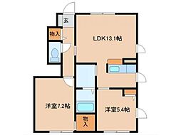 ニューパーク8C 2LDKの間取図画像