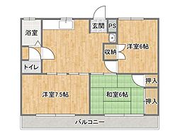 ニューL&Gマンション 3DKの間取図画像