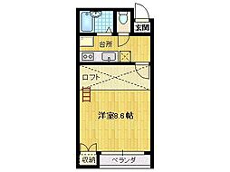 アメニティコーポS 1Kの間取図画像