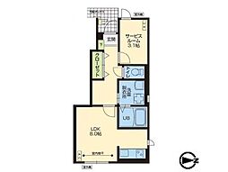 ル・シャ・ブラン 1SKの間取図画像