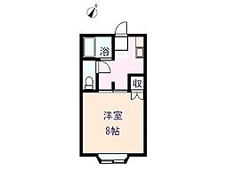 スターライト長者 1Kの間取図画像