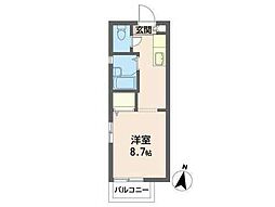 カーサ佐藤 ワンルームの間取図画像
