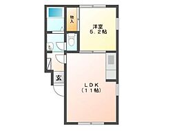 イーグルハイツ 1LDKの間取図画像