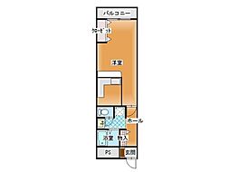 シティガーデン南通2号棟 ワンルームの間取図画像