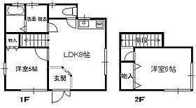 TOWN寿(メゾネット) D ｜ 栃木県足利市鹿島町（賃貸一戸建2LDK・--・53.50㎡） その2